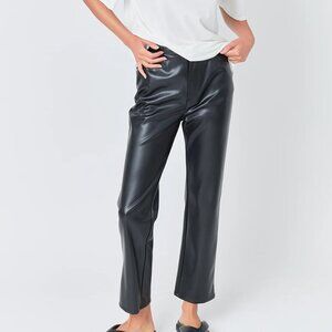 NWTs Grey Lab High-Waisted Faux Leather Pants in Black Sz S